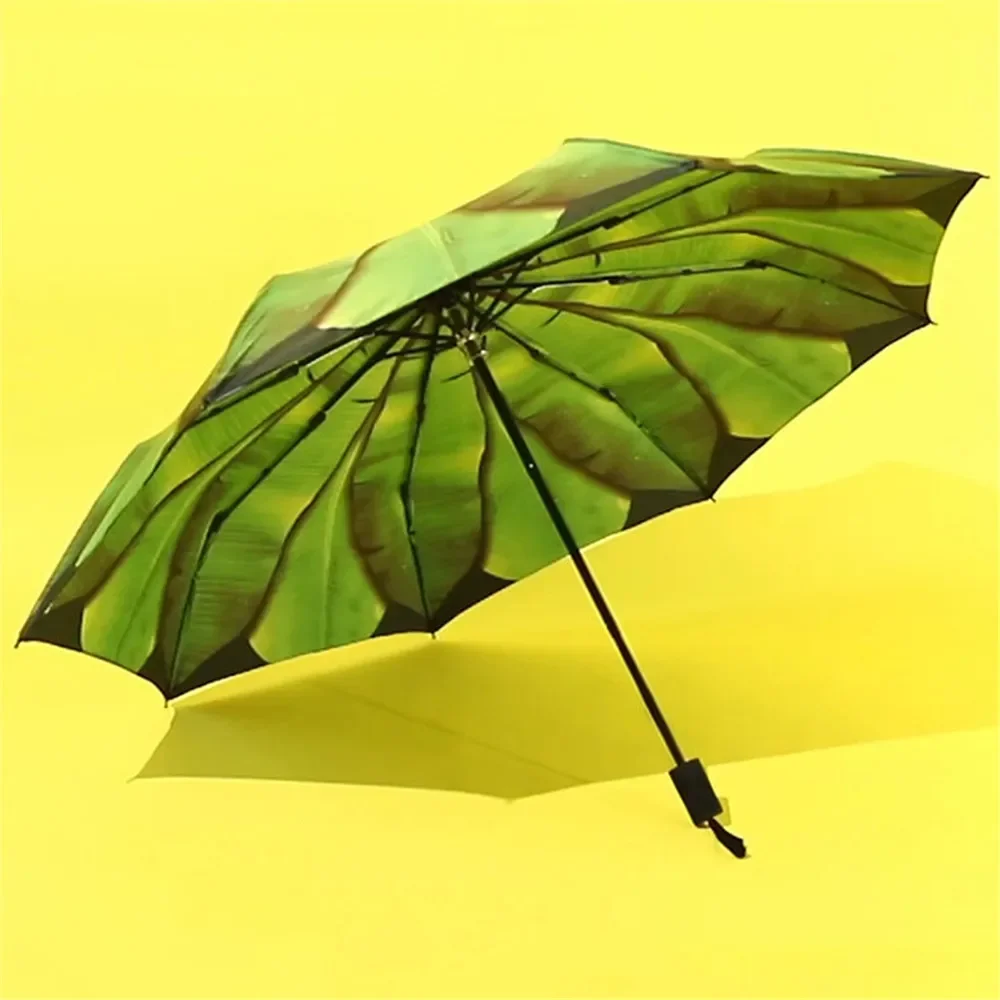 Folding Parasol Umbrella for Men Women Rain and Sun Travel Banana Leaf Umbrella Manual Uv Rain Gear Household Merchandises