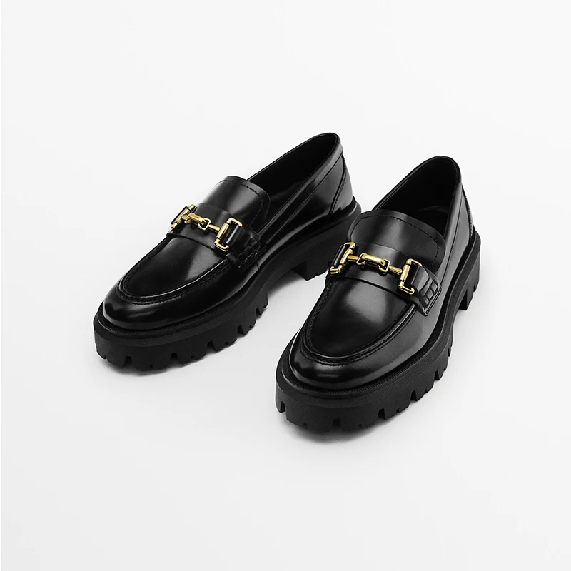 Spring Autumn Fashion Genuine Leather Platform Shoes Animal Print Women Simple All-match Casual Loafers Female