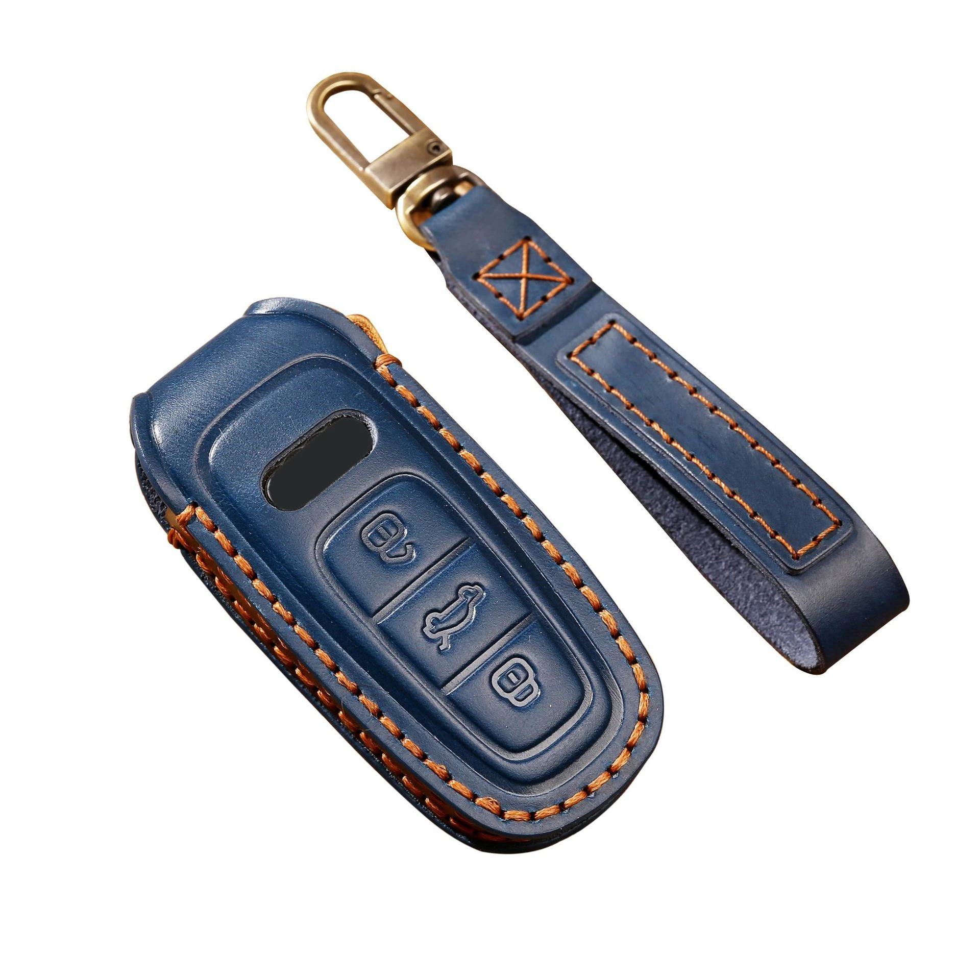 Custodia/cover per Chiave/telecomando in pelle Shell per Audi per Audi A6 A7 A8 E-tron Q5 Q7 Q8 C8 D5 custodia protettiva accessori Fob - S45a146f41edb4525acc52919cd1113a8d