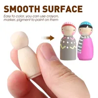 50 Pcs Little Wooden Man DIY Boxed Dolls Painting Unfinished People Figures Hand-Painted Graffiti Toys For Children 2