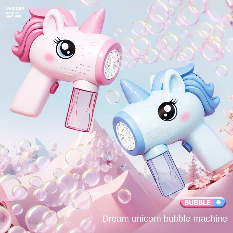Unicorn Bubbles Machine Electric Bubble Gun Automatic Soap Blower Bubble Blowing Toy Outdoor Party Games Toy 3