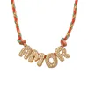 Nouveaux Colliers Pendentifs Lettres Initiales « Mom Love Mama » au Design Coloré, Collier Lettre Zircon « MOM LOVE » Tendance, Cadeaux Fête des Mères