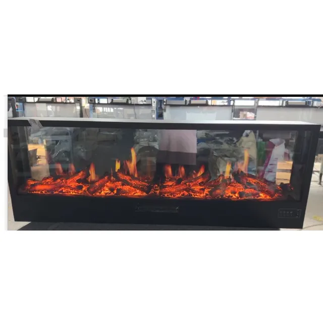 3D Electric Fireplace With Simulated Crackling Sound New Designed LCD Fire Place Insert Installation Remote Control 4