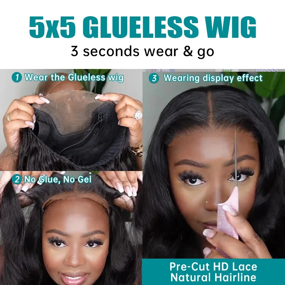 Bob HD Straight 5X5 Glueless Ready To Go Wear 13x4 Lace Frontal Wig Transparent