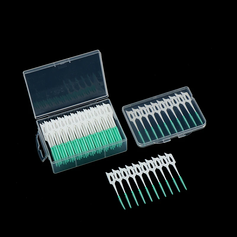 20/150 Pcs Soft Silicone Interdental Brush Dental Floss Toothpick Adults Teeth Cleaning Oral Hygiene Care Portable Box