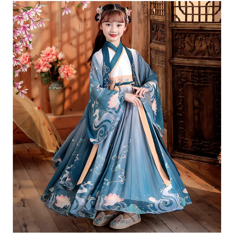 New Chinese Hanfu Dress Imitation Tang and Song Dynasty Fashion Girls' Dress