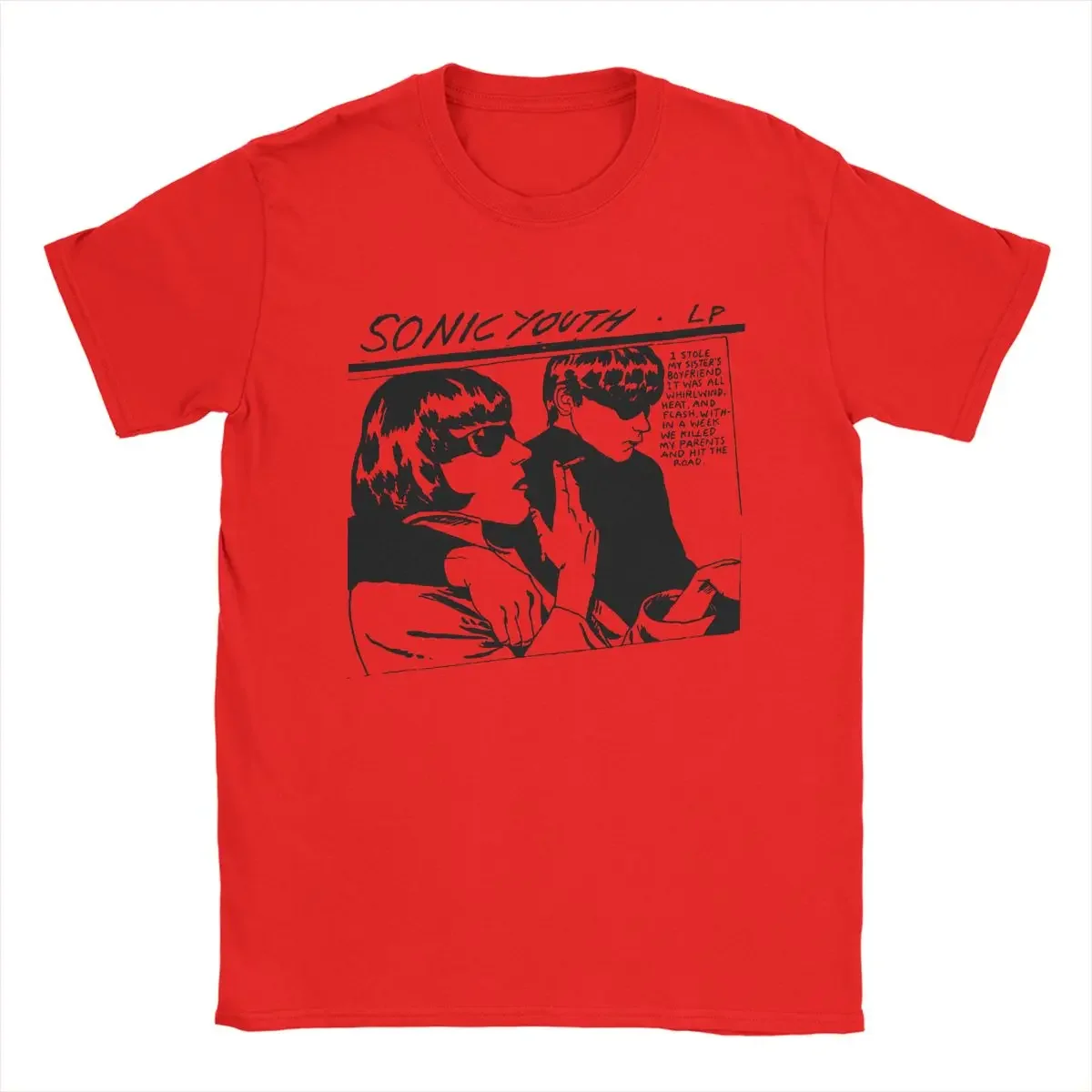thumbnail image 1 of Camiseta de manga corta de algodón con diseño divertido de Sonic Youth para hombre, con diseño de pareja Y2K, ideal como regalo de cumpleaños, 1 of 5