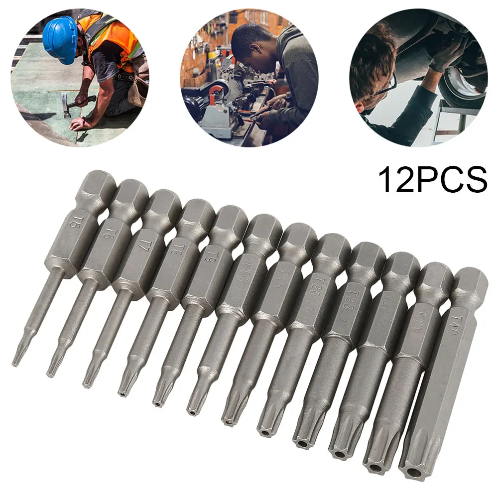 

12Pcs 50mm Hex Shank Magnetic Cross Head Screwdriver Bits Phillips Screw Screwdriver for Electric Manual Screwdriver Hand Tools