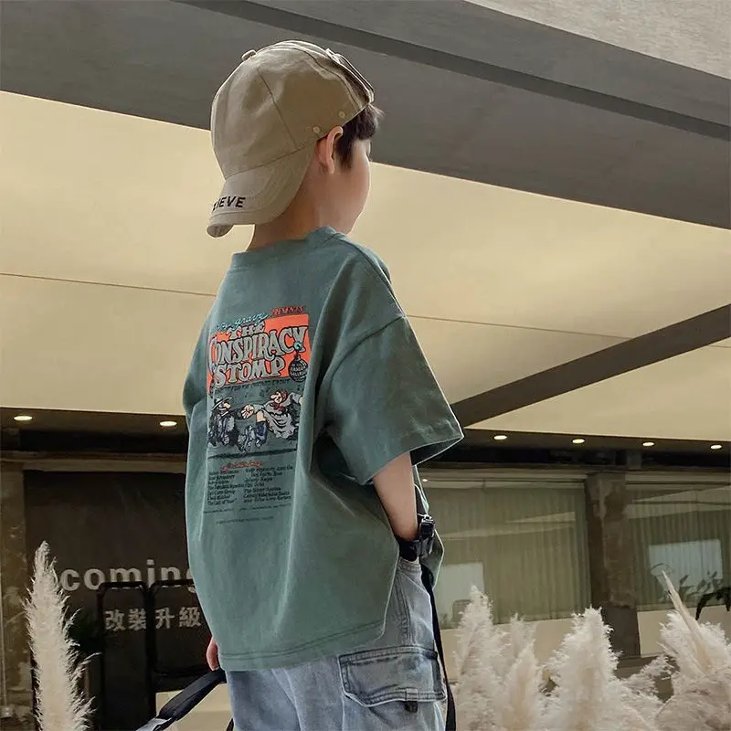 

Детская Хлопковая футболка с коротким рукавом, на возраст 1-16 лет