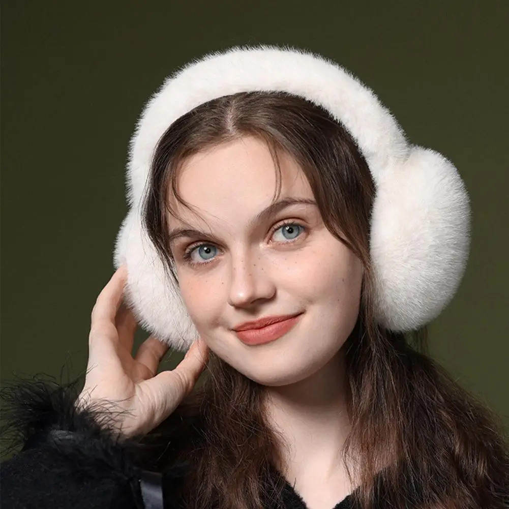 

Foldable Earmuffs Travel Earmuffs Cozy Faux Fur Women's Winter Earmuffs Thick Lightweight Ear Warmers with Anti-slip for Outdoor