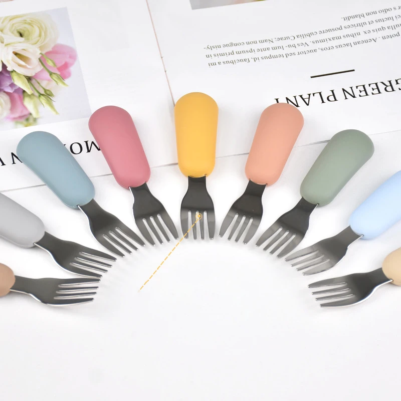 Baby Eating Tableware Set Children Utensil 316 Stainless Steel Toddler Dinnerware Cutlery Cartoon Infant Food Feeding Spoon Fork 5
