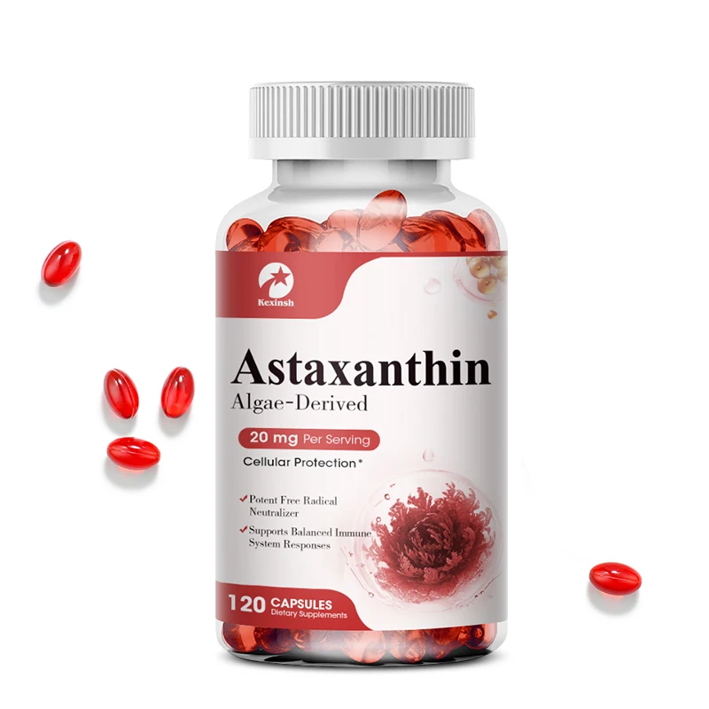 

Kexinsh Astaxanthin Capsules 20mg Promotes Cardiovascular Health and Accelerates Metabolism supporting Eye, Joint & Skin Health