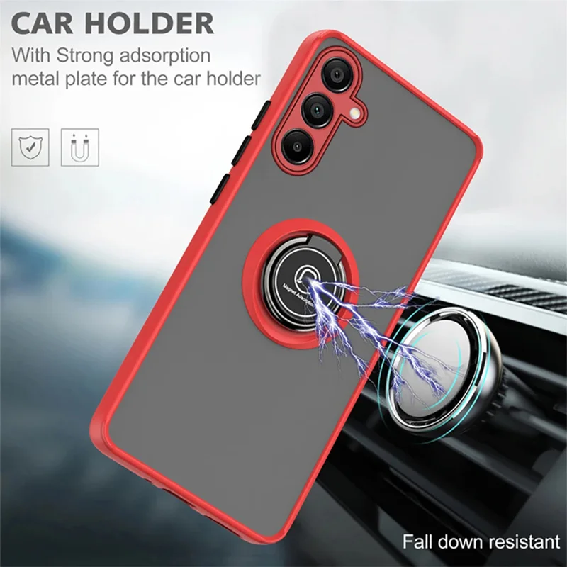 Magnetic Matte Protective Ring Case - Sleek and Durable Smartphone Cover