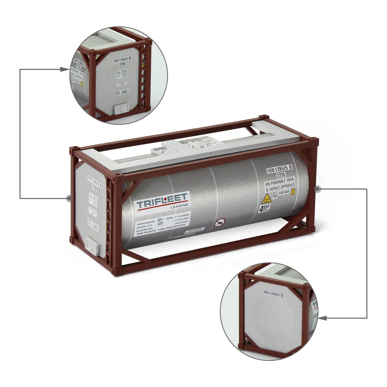 HO Scale 1:87 20' Tank 20ft Tank Shipping Container - Image 4