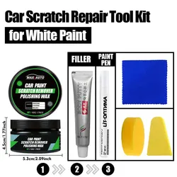 Enhanced Car Scratch Repair & Polishing Kit - Advanced Scratch & Swirl Remover Wax (50G White kit)