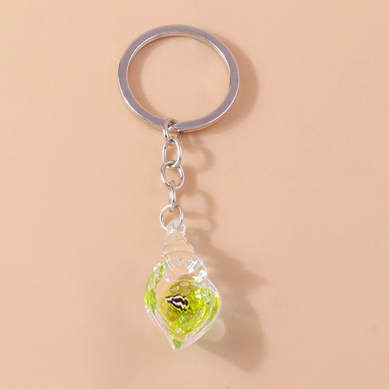 Aihua Niedlicher Bunter Harz-Schlüsselanhänger mit Muschel-Design für Frauen und Mädchen, Urlaubs-Schmuckgeschenk – Detail 12
