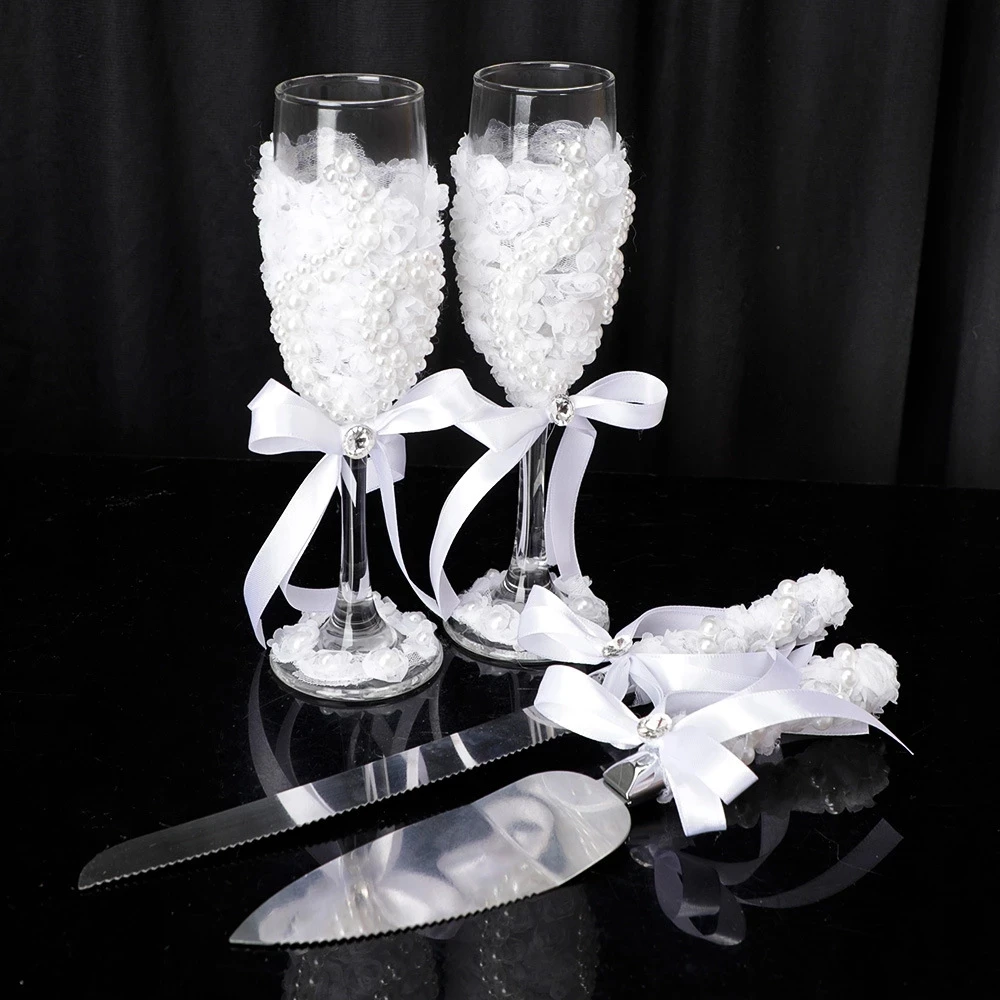 Bride and Groom Champagne Flutes, Wedding Dress Tuxedo Toasting