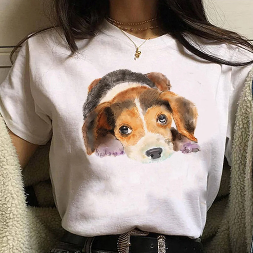 

Beagle Tee women summer Japanese designer Tee girl graphic clothing