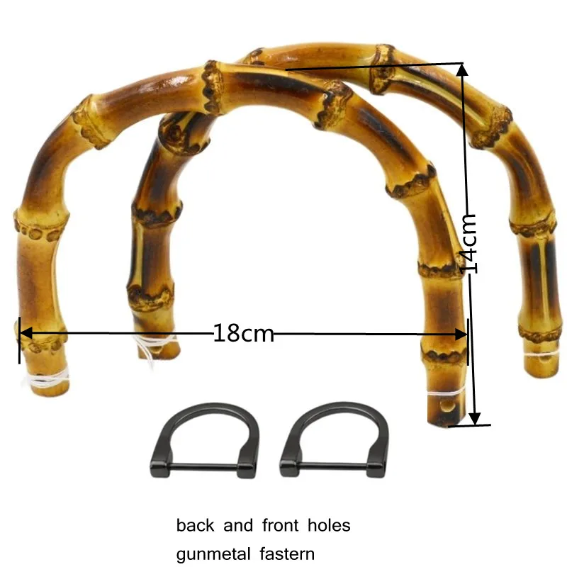 

Одна пара 18x14 см с креплением бамбуковая ручка Obag Регулируемая Вешалка оптовая продажа Бамбуковые детали для сумки бамбуковая Ручка для сумки