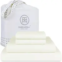 Threadmill 100% Cotton Sheets for Queen Size Bed - 600 Thread Count Queen Bed Sheets Set with 16” Deep Pocket - Sateen 1