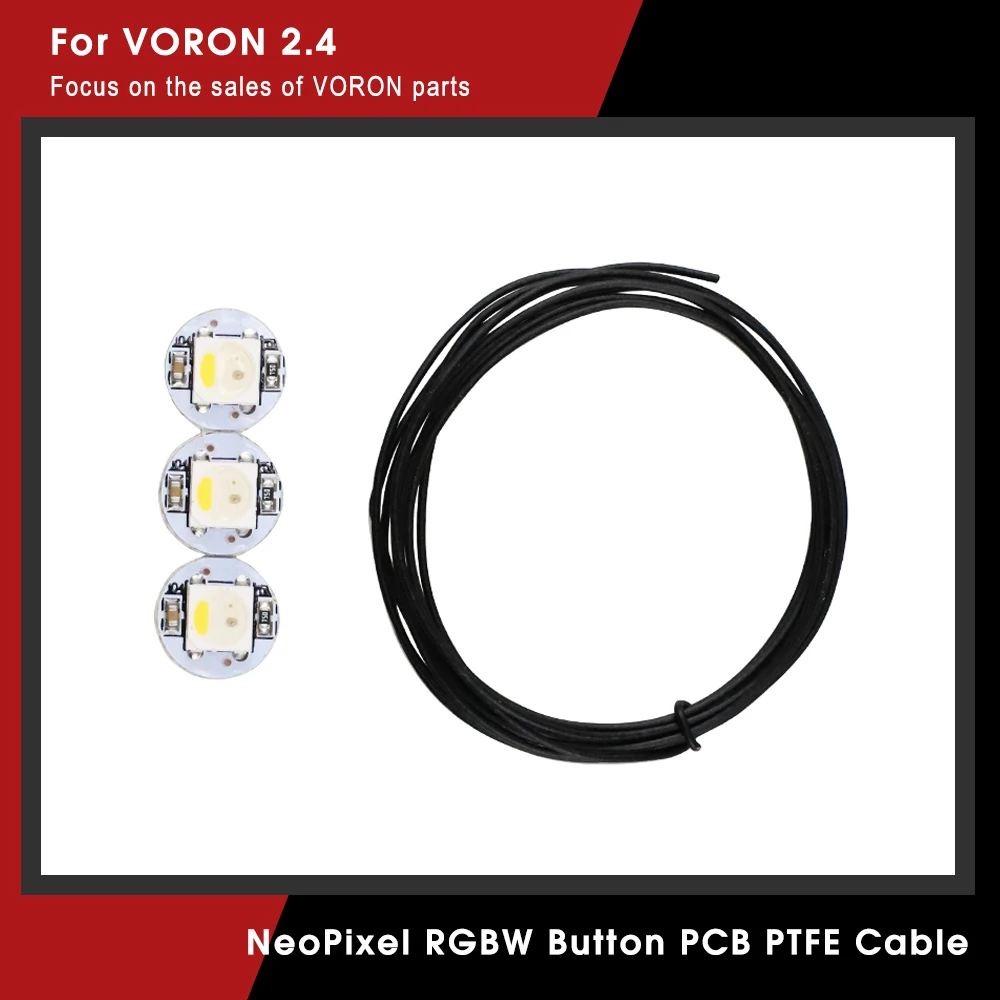 Neopixel Rgbw Mini Botão Pcb 1m 30awg Cabos Ptfe para Voron 2.4 Voron Tridente Stealthburner Extrusora Impressora 3d
