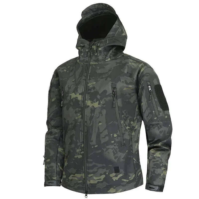 Shark Soft Shell Tactical Jacket Men Waterproof Warm Windbreaker US Clothing Winter Big Size Men Camouflage Jacket 6