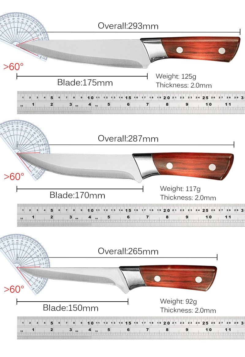 Butcher Bone Cleaver Cutting Knife Meat Chef Knife Sheath Slaughtering Sheep Fish Pig Fruit Vegetable Sharp Knives BBQ Tool