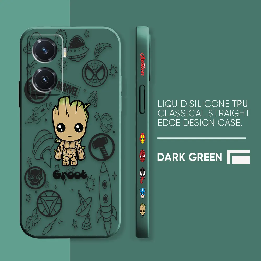 thumbnail image 1 of Case For VIVO Y55 Y52S Y53S Y66 Y55S Y73S 5G Y85 Y93 Y76 Y91 Colour Simple Liquid Silicone Shell Case Marvel Groot Baby Manga, 1 of 5