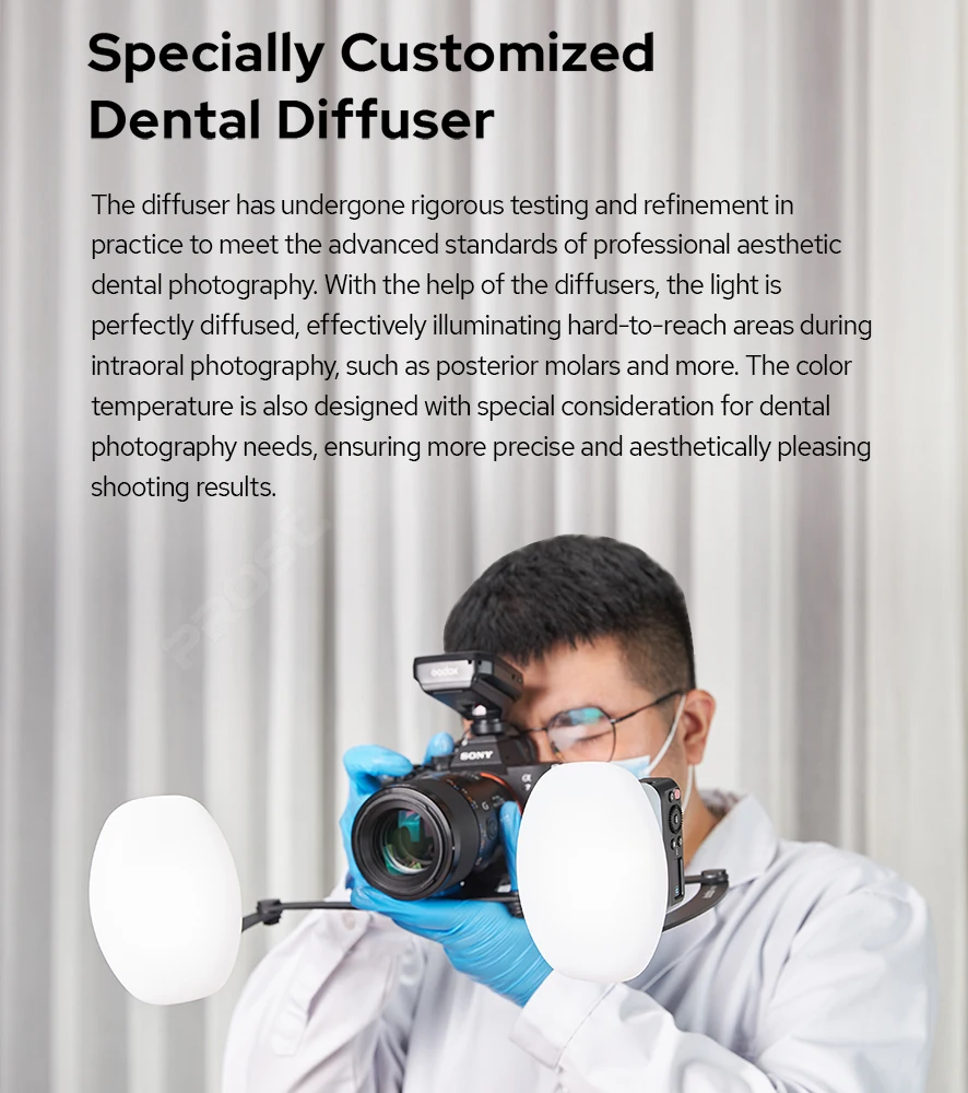 Godox MF-DD Dental Diffuser flash diffuser Silica Gel Diffusion Dome Kit for MF12 K2 MF12 DK1 Dental Macro Flash System Speedlight
