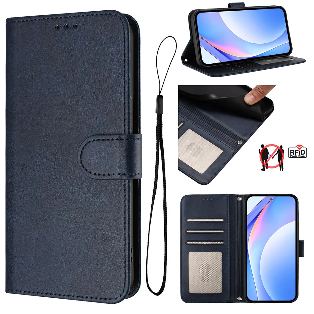 Premium RFID Leather Wallet Flip Case - Sleek and Secure Phone Protection