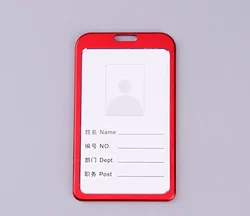 Retractable ID Badge Holder with Key Ring and Clip (Red)