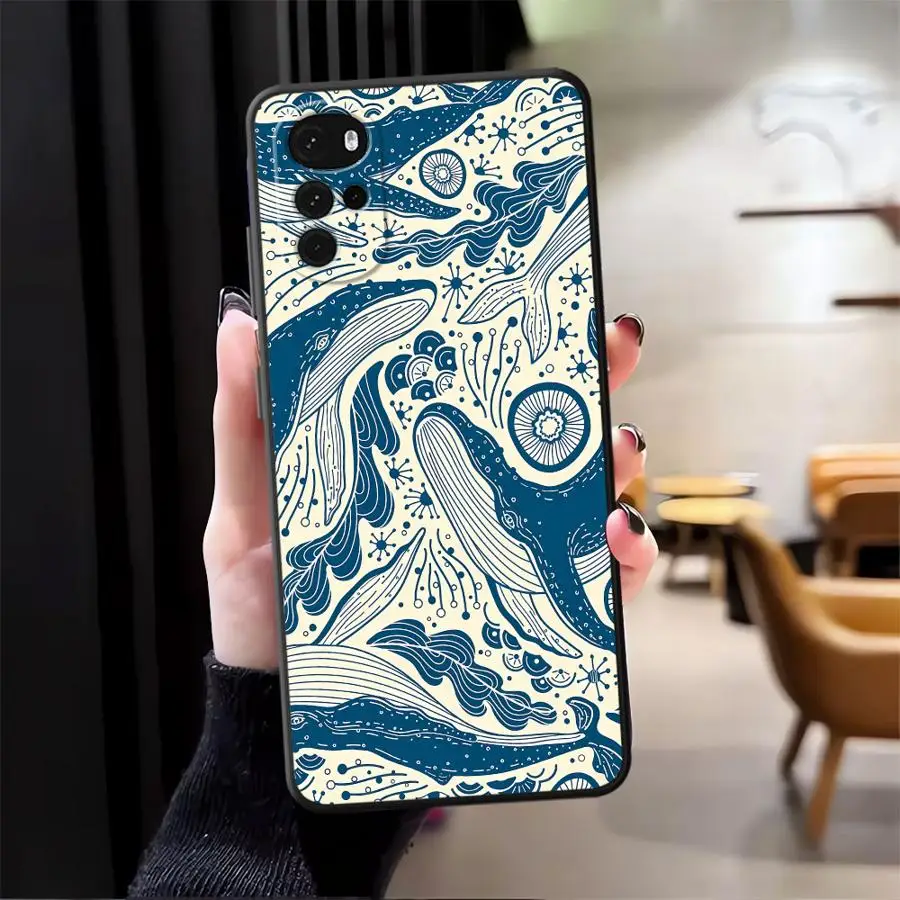Ocean Shark Whale Design Phone Cover - Vibrant Aquatic-Themed Protective Case