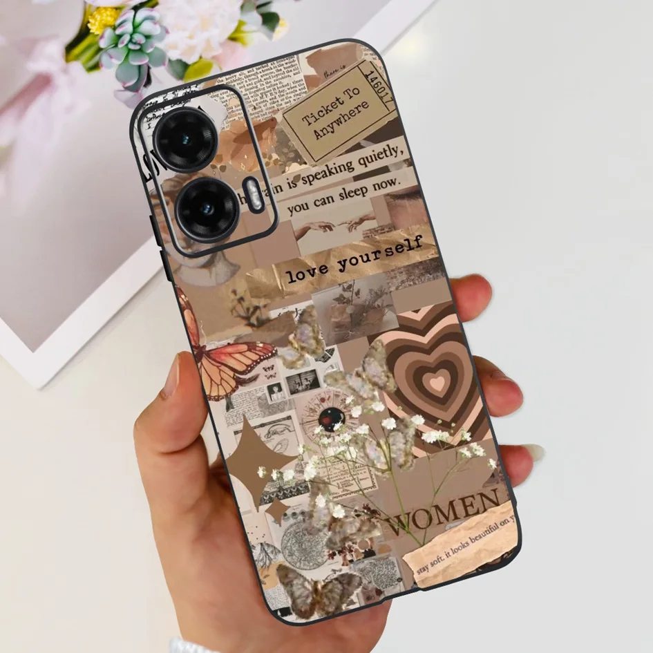Cute Cartoon Cat Butterfly Soft Silicone Bumper Protective Phone Case