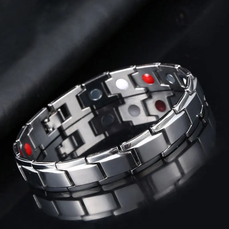 Men Bracelet 4 IN 1 Health Energy Bangle Arthritis Twisted Magnetic Exquisite Bracelet Male Gift Power Therapy Magnets magnetic bracelet