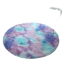 1pc Circle Round Shaggy Rug Tie Dye Soft Living Room Bedroom Carpet Floor Mat 3