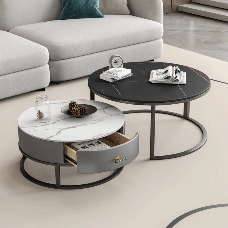 Tavolino Moderno Soggiorno Nordic Round Tea Tavolo Da Pranzo Set Center Smart Dressing Tavolini Da Salotto Home Decor Xf35Xp