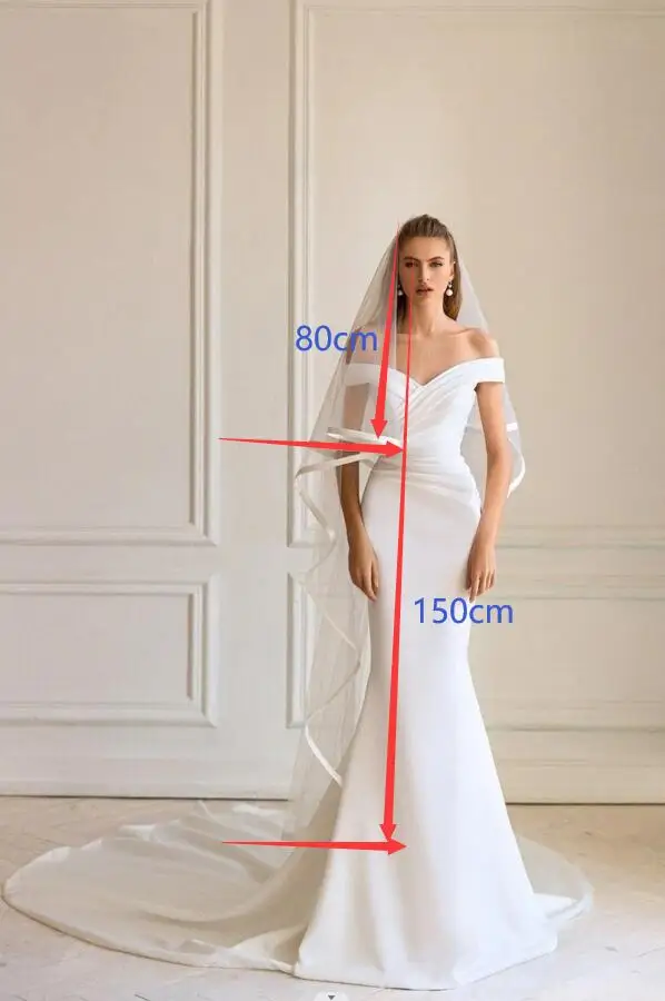 Satin Ribbon Wedding Veils 2025 Tea Length Two Layer with Comb Bridal Veil Party Bride Veils Women Hair Accessory bridal veil