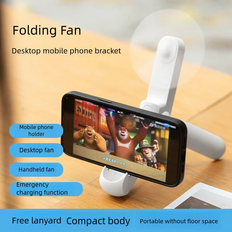 Hand Held Fan with Flashlight Makeup Fan Rechargeable Silent Foldable Pocket Fan Table Fan for Home Office Summer Travel Outdoor