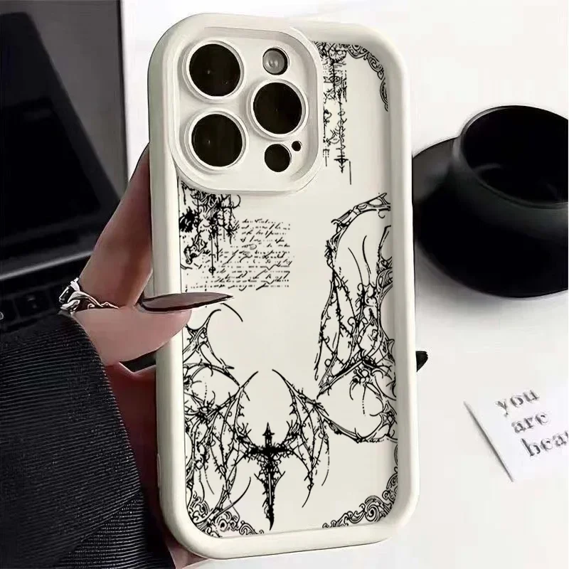Luxury Dark Gothic Cross Mark Phone Case - Elegant Protective Casing
