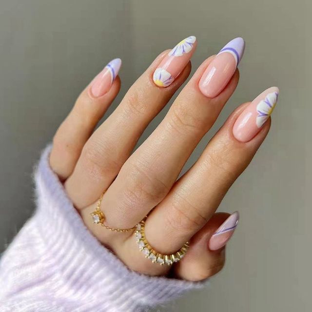 false nails almond coffee color design Artificial Ballerina Fake Nails With Glue Full Cover Nail Tips Press On Nails