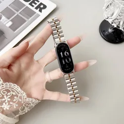Elegant Stainless Steel Smart Band Wrist Bracelet (Silver - rose)