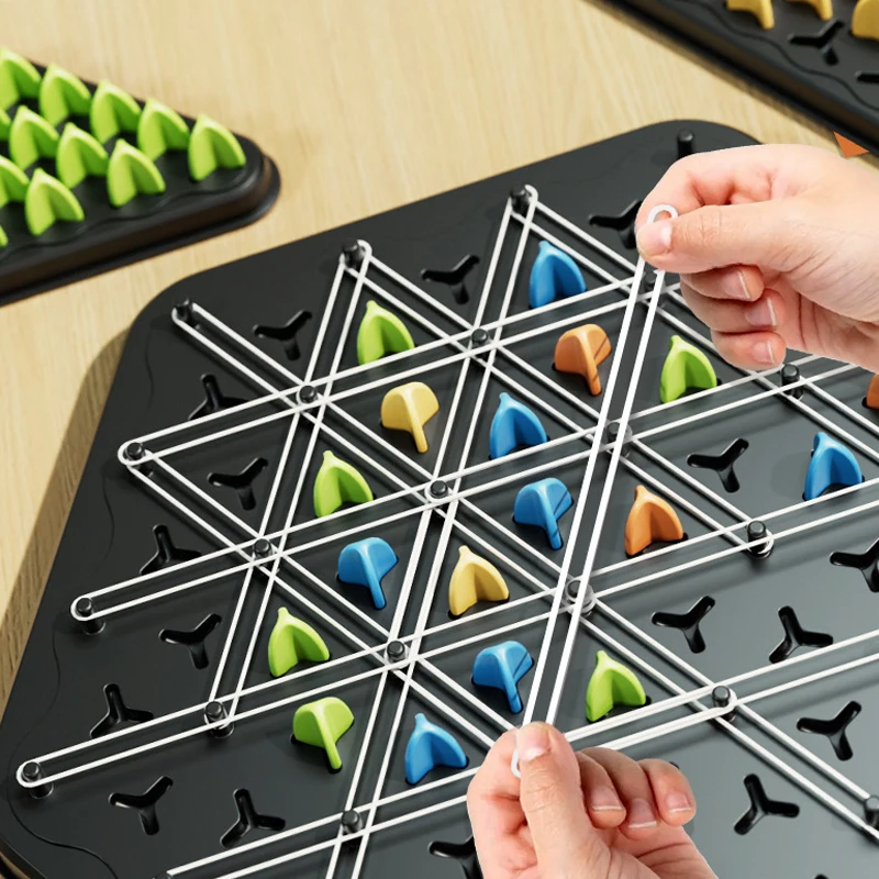 Chain Triangle Chess Game Triggle Rubber Band Game Educational Interactive Battle Set board game board game toy brain learning toys
