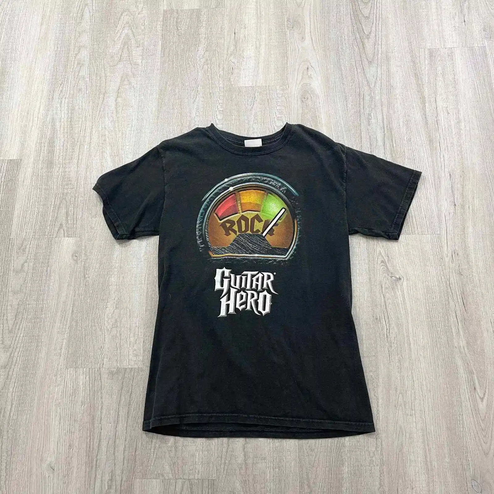 Vintage 2000S Y2K Guitar Hero Shirt Size Small S Mens Black Videogiochi Maniche Lunghe