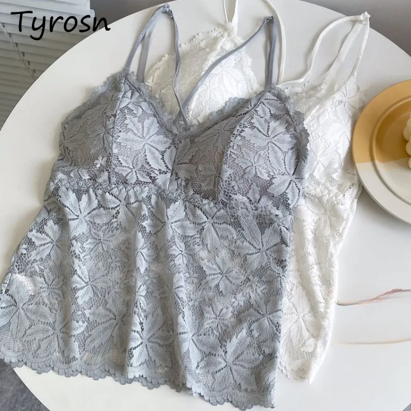 

Camis for Women Clothing Lace High Elastic Cozy Fashionable Chic Spicy Girls Cropped Casual Daily Vintage European New Arrival