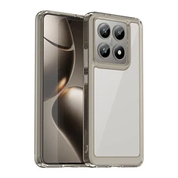 Hard Translucent Soft Frame Protective Phone Bumper Case Cover for Xiaomi 14TPro (Gray)