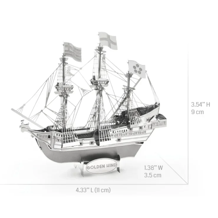 Golden deer boat 3D Metal Puzzle model kits DIY Laser Cut Puzzles Jigsaw Toy For Children 6