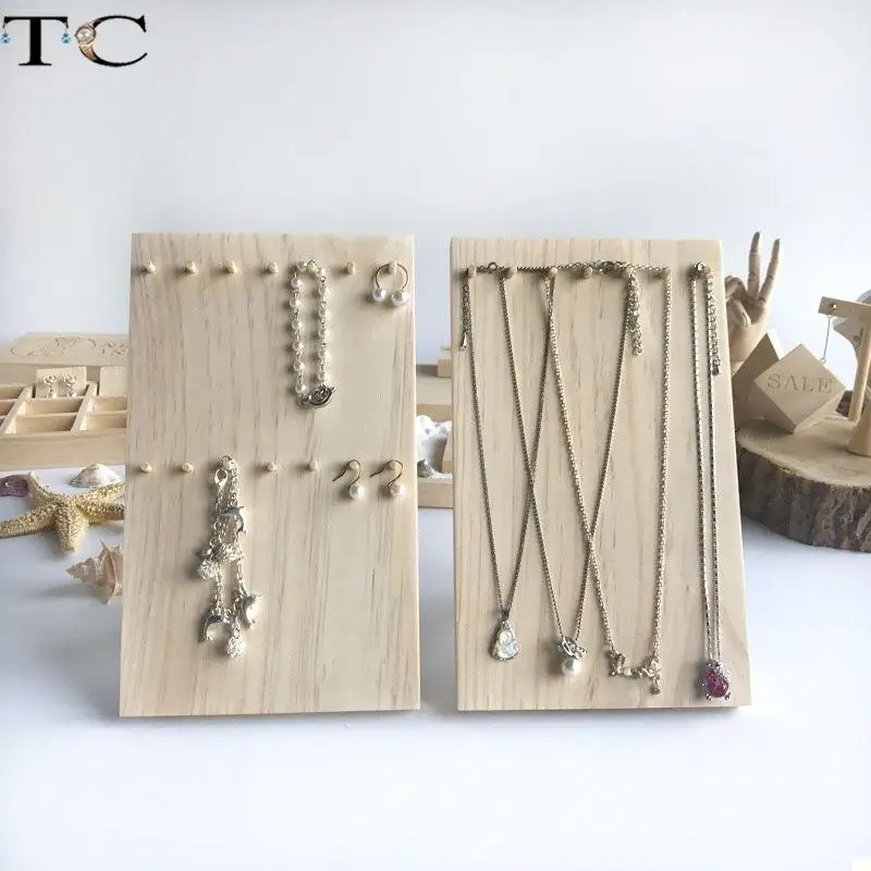 Log Style Jewelry Necklace Display Stand Bracelet Bracelet Keychain Rack Table Top Jewelry Photo Props