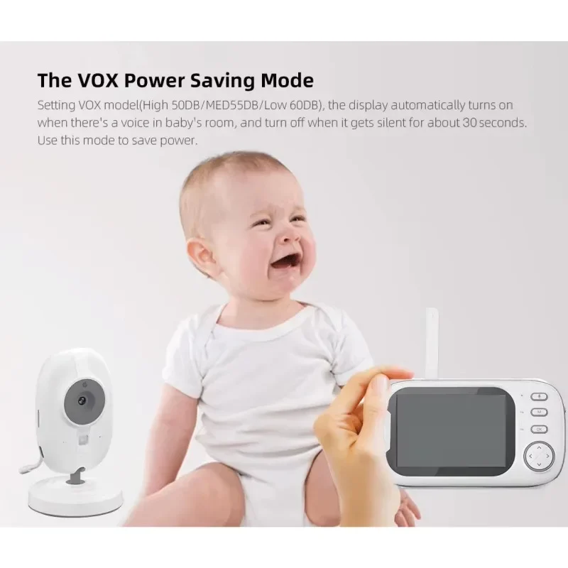 3.5 inch Wireless Video Baby Monitor Night Vision Temperature Monitoring 2 Way Audio Talk Baby Nanny Security Camera