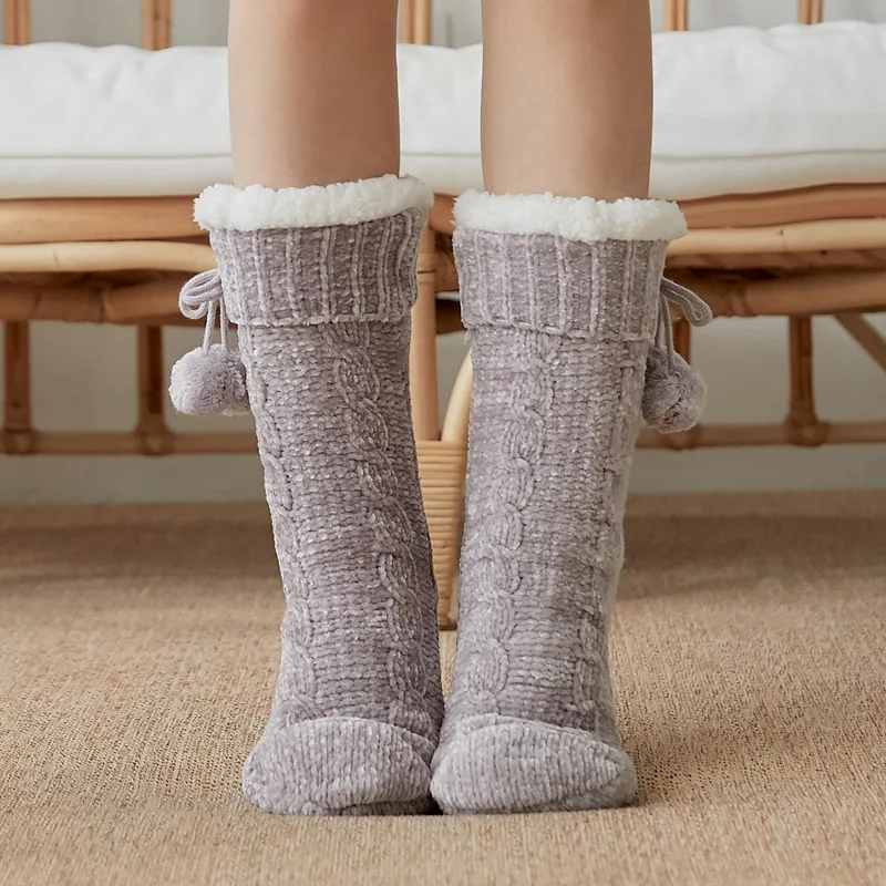 Calzini Donna In Peluche Extra Spessi E Morbidi - Antiscivolo, Doppio Strato, Caldi Per L'Inverno - 5