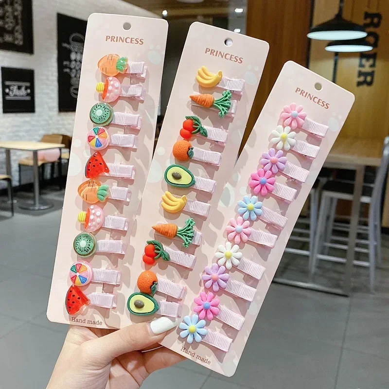 Children Hairpin Fruit Hair Clips Baby Side Bangs Clip for Kawaii Girls Headdress Hair Accessories Baby Bows 10 PCS 2023 New 4